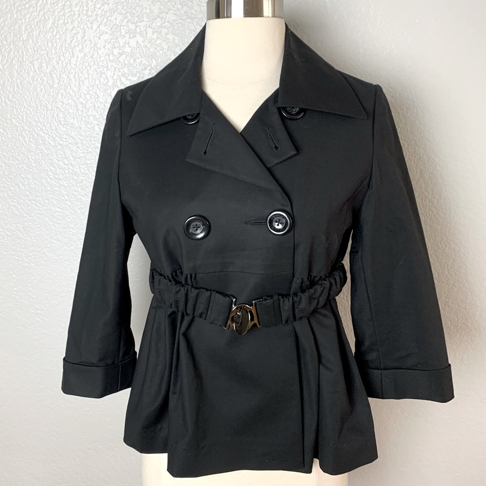 IROO Blazer Jacket Womens 38/4 Moderato Milano Button Open Front Lined Belted